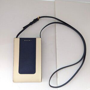 Marni leather small purse navy/ivory